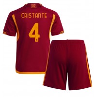 Dětský fotbalový dres AS Roma Bryan Cristante #4 2023-24 Domácí Krátký Rukáv (+ trenýrky)